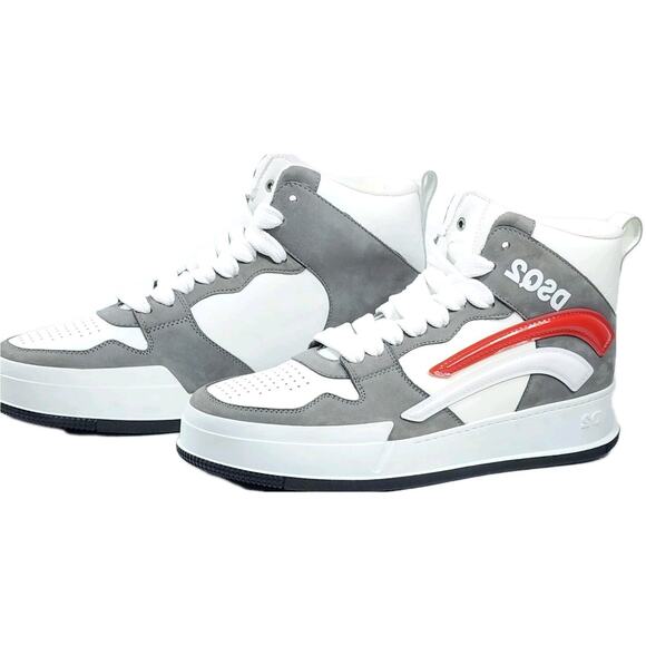 DSQUARED2 Leather High Top Sneakers US7.5 EU40 Made in Italy main image 12